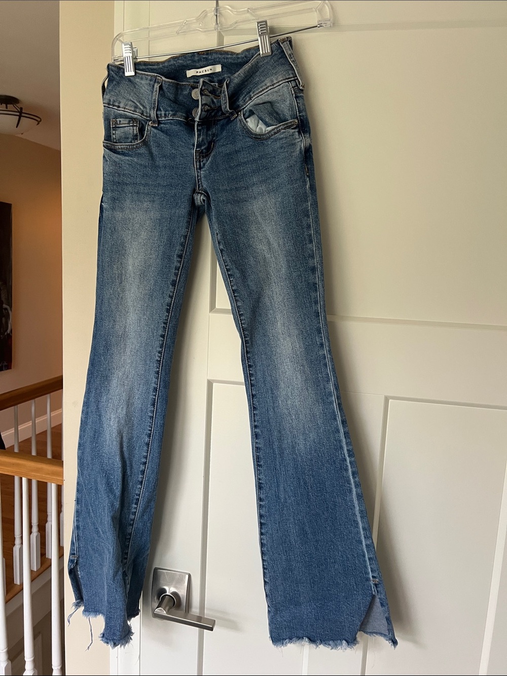 PacSun Medium Blue Distressed Flare Jeans